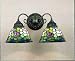 Meyda Tiffany 26604 Two Light Wall Sconce, Mahogany Bronze Finish with Purple/Blue Burgundy Pink Purple/Blue Glass