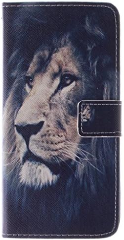 Wiko Getaway Case Wiko Getaway Flip Kickstand Case,MOUSE Monster Stylish Tribe Fierce Lion Design Premium Pu Leather [Stand Feature] Flip Kickstand Case Cover for Wiko Getaway