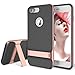 iPhone 7 Plus Case, ROCK [Royce Stand] - Black & Rose Gold [Ultra Thin][Kickstand][Metal Texture Side Buttons][Dual Layered][Slim Fit][Hard PC + Soft TPU] For Apple iPhone 7 Plus (2016)