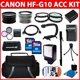 Professional Accessory Kit For Canon VIXIA HF G10 HFG10 Flash Memory Camcorder Include Canon BP-808 Replacement Battery + Replacement Charger + 32GB SDHC Memory + Reader + Wide Angle Lens + Telephoto Lens + Filter Kit + Close UP Lens Kit + Video Light + Video Bracket + HDMI + Monopod + Deluxe Case + More