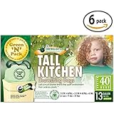 Green N Pack 13 Gallon Tall Kitchen Drawstring Bag, Tall Kitchen Trash Liners