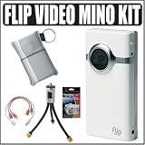 Pure Digital Flip Video Mino 2GB 60 Minute Flash Memory Digital Camcorder White + Accessory Kit
