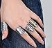 SUNSCSC Silver Plated Pack of 4 Vintage Tribal Indian Mayan Calendar Aztec Band Rings