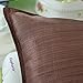 CaliTime Pack of 2 Silky Throw Pillow Covers Cases for Couch Sofa Bed Modern Light Weight Dyed Striped 18 X 18 Inches Coffee