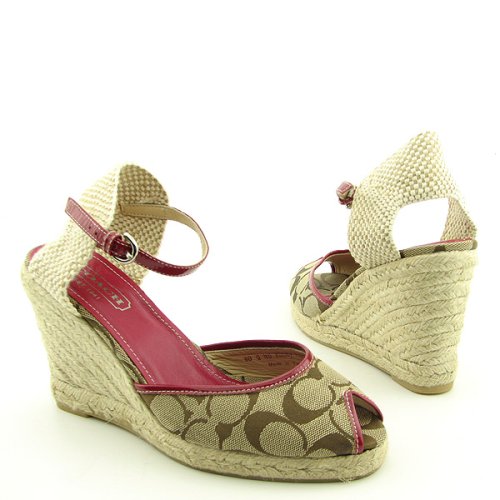 COACH Kimmy Platforms Wedges Brown Womens