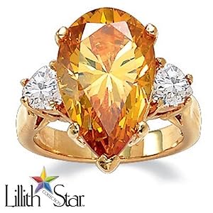 Click here to buy Champagne DiamonUltra&trade; Cubic Zirconia Pear-Shaped Ring by Lilith Star.
