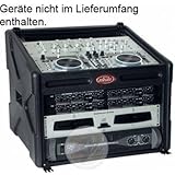 SKB DJ Station: Roto-Mold Shell, 10U Slant Top Rack, 6U Front Rack, Wood Reinforced, Soft Nylon Cover