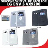 Silicone Skin 4 pc. Value Pack for your LG ENV 3 VX9200 (Black, White, Clear, Smoke) Bonus DBRoth Microfiber Cleaning Cloth Included