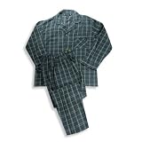 Bill Blass - Mens Flannel Pajamas, Charcoal, White