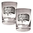 San Antonio Spurs NBA 2pc Rocks Glass Set - Primary Logo by Great American Products
