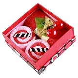 (Price/1 Box)Strawberry Dessert Gift Box Towel Favors, Gift Idea