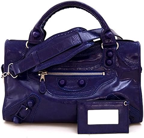Lush Leather Medium Perforated Biker Dark Indigo Blue Bag