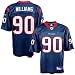 Image of Reebok NFL Equipment Houston Texans #90 Mario Williams Navy Blue Replica Jersey