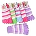 FENICAL Women Rainbow Striped Toes Socks Warm Socks Pack of 6 Pairs