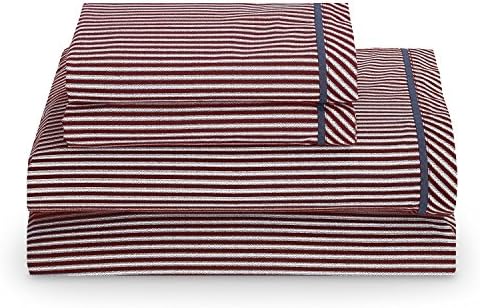 Tommy Hilfiger Cornwall Vineyard Sheet Set, Full Burgundy
