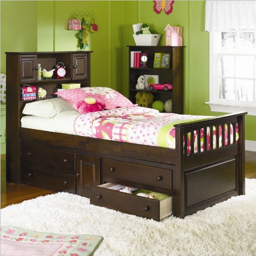 51evrGkjb7L Twin Atlantic Furniture Captains Bookcase Bed with Underbed 4 Drawer Chest in Antique Walnut
