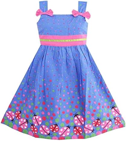 Urparcel Girl Floral Lace Dress One Piece Gauze Long Sleeve Princess Party Skirt (3-4 Years, Sapphire blue)