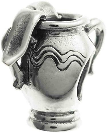 Antique 925 Sterling Silver Zodiac Horoscope Aquarius Birthday Bead For European Charm Bracelets