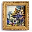 An Old-Fashioned Cottage - Gold Frame Magnet with pop-out easel (2-3/4" x 2-1/2")