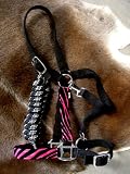 HALTER BRONC PINK/BLK ZEBRA NYLON NOSE BAND