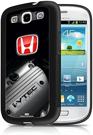 Honda i-VTEC Engine Red H Samsung Galaxy S3 Black TPU Rubber Cell Phone Case