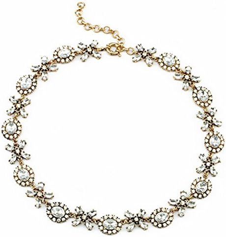 Kaariag Punkin® Rhinestone Crystal Flower Shape Statement Fashion Necklace