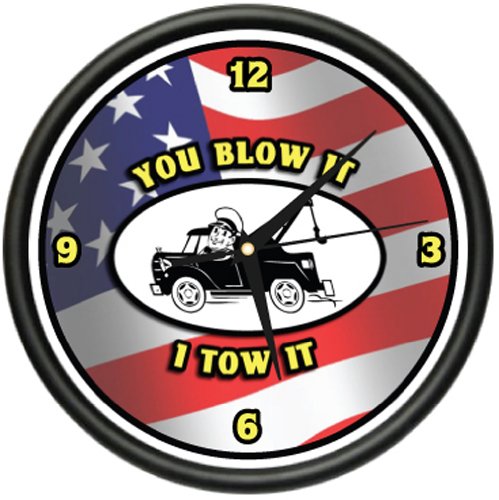 SignMissionTowing Wall Clock Tow Truck Driver Company Service Gift