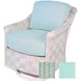 Lloyd Flanders Calypso White Finish Lounge Swivel Glider With Bimini Spa Fabric
