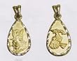 Guardian Angel and Baby 10KT Gold Baptism Medal, 12 x 8 mm, with 14KT Gold Chain, in Deluxe Gift Box