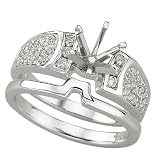 14K Yellow Gold Diamond Wedding Set Semimount