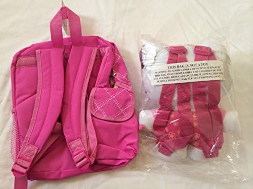 Super Cute Combo Pack- Hello Kitty Medium Embroidered Applique Backpack Dimension: 14 X 11 X 4 and Plush Backpack Dimension: 10" for Ages 3 and Up