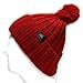 City Hunter Ck1081 Solid Pom Pom Knit Beanie Hat (Red)