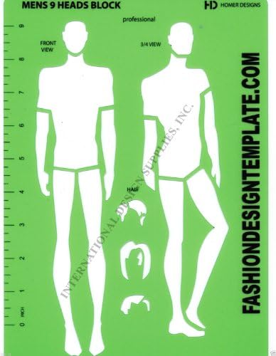Fashion Design Template Mens 9 Head Block