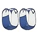 MaidMAX Pop-up Laundry Hamper, 2-Pack Foldable Mesh Sorter Bag Basket with Reinforced Carry Handles, Blue