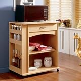 Natural Maple Deluxe Microwave Cart Natural Maple