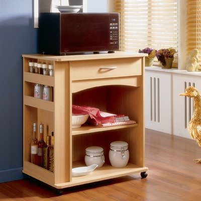 Natural Maple Deluxe Microwave Cart Natural Maple
