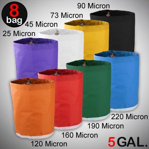 New 5 Gallon 8 Bubble Bag Ice Herbal Extractor Kit 5Gal