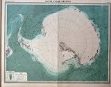 1920 South Polar Regions World Map Print
