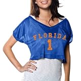 Florida Gators Women's Royal Cropped Top Mesh Jersey