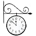 Poolmaster 52608 Dual Sided Hanging Indoor or Outdoor Clock, Black