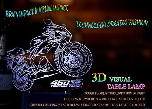 LEMEI CREATIVE LED Illusion Micro USB LED Night Light Deco Table Desk Lamp-3D Visualization - Home Decor Lamp for Chirstmas,Valentines Gift,Lovers-Motorcycle
