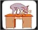 Mouse Pad with bone, eating, standing, dog, desk