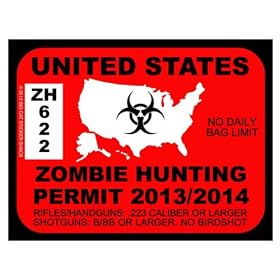 United States Zombie Hunting Permit (Bumper Sticker)