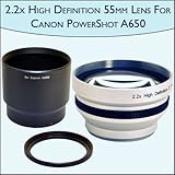 2.2x High Definition Telephoto Camera 55mm Lens For Canon PowerShot A650