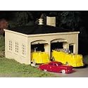 Bachmann Trains Fire House with Pumper Truck, Ladder Truck and Fire Chief Car