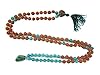 Bring Hope Mala Amazonite Stone Rudraksha Prayer Mala Heart Throat Chakra 108+1