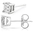 2ct TW Princess Cut Diamond Stud Earrings in 14kt White Gold (G/VS1)