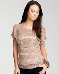 Cable Chiffon Back Sweater