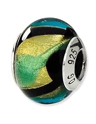 Multi-Color Murano Glass and .925 Sterling Silver Bead