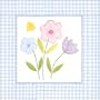 Art 4 Kids "Gingham Flowers III" Mounted Art Print, 18"x18"
